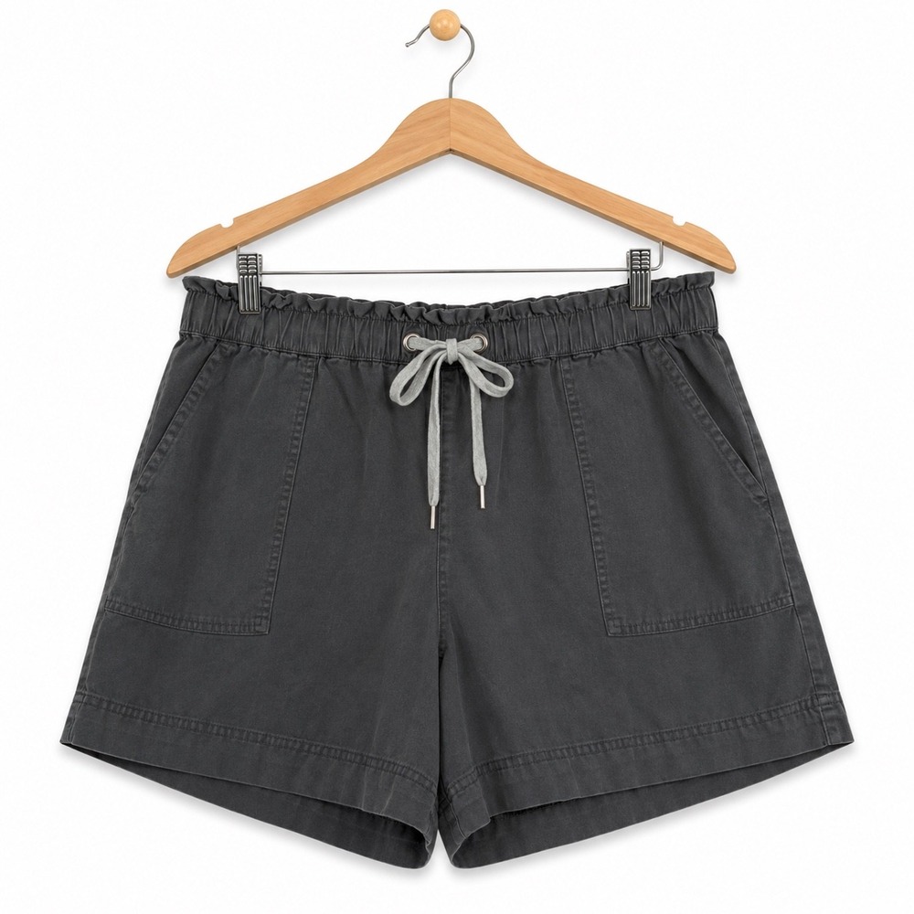 aerie High Waist Drawstring Shorts in Charcoal Gray